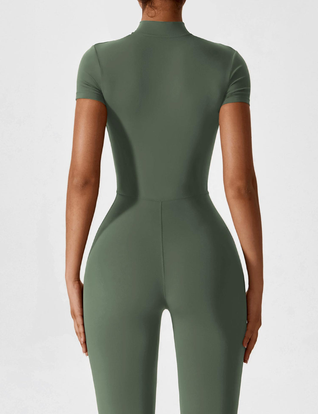 Lange Ärmel/Kurze Ärmel Reißverschluss Jumpsuit für Frauen