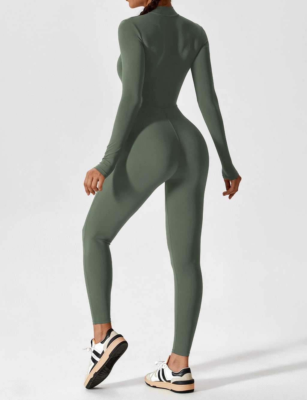 Lange Ärmel/Kurze Ärmel Reißverschluss Jumpsuit für Frauen