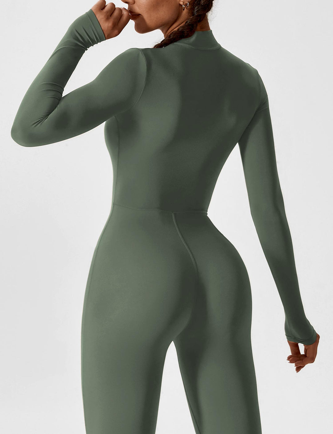 Lange Ärmel/Kurze Ärmel Reißverschluss Jumpsuit für Frauen