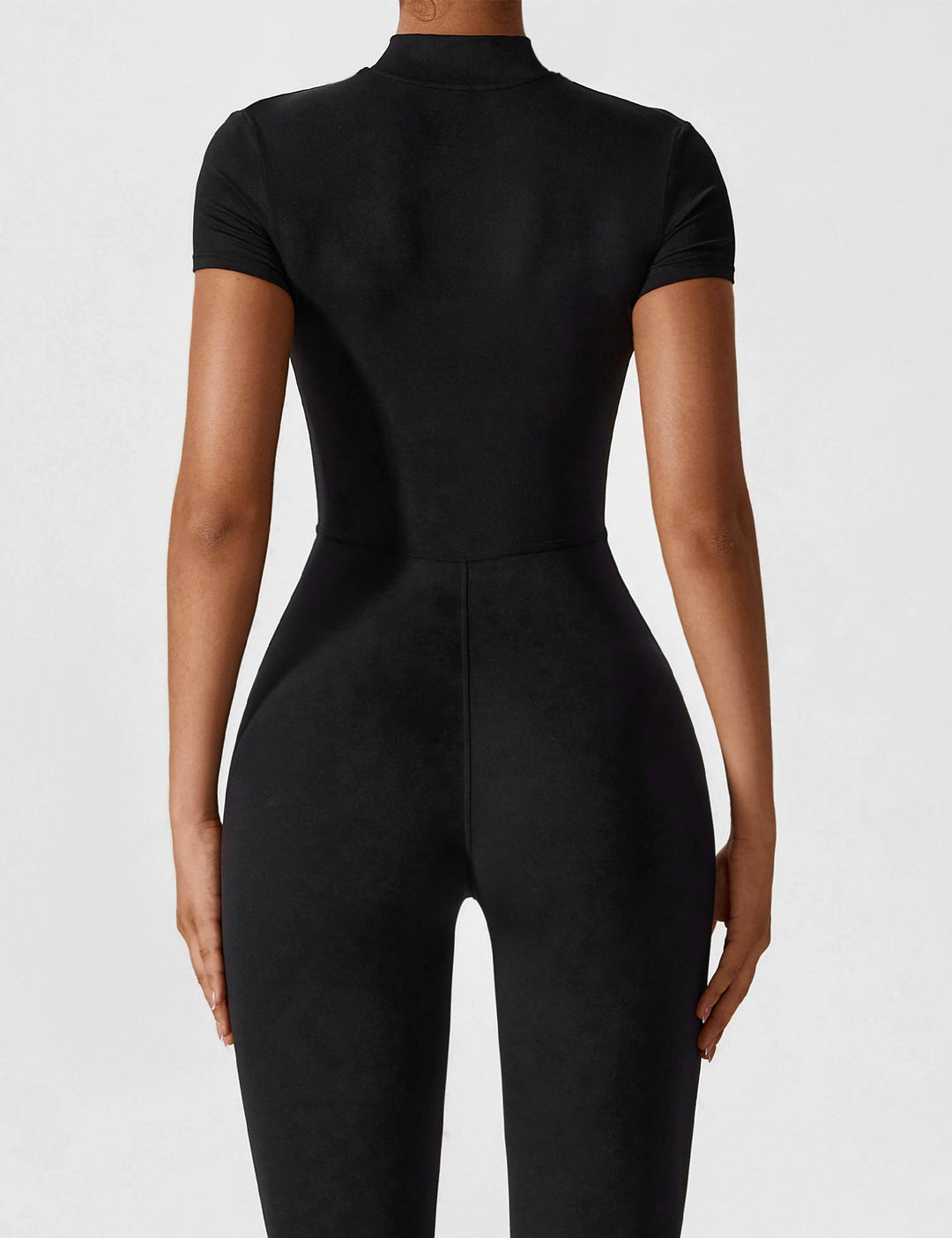 Lange Ärmel/Kurze Ärmel Reißverschluss Jumpsuit für Frauen