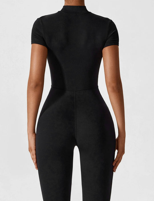 Lange Ärmel/Kurze Ärmel Reißverschluss Jumpsuit für Frauen