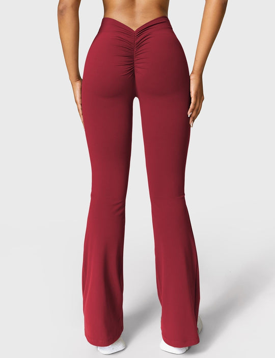 Ausgestellte Leggings mit V-Ausschnitt