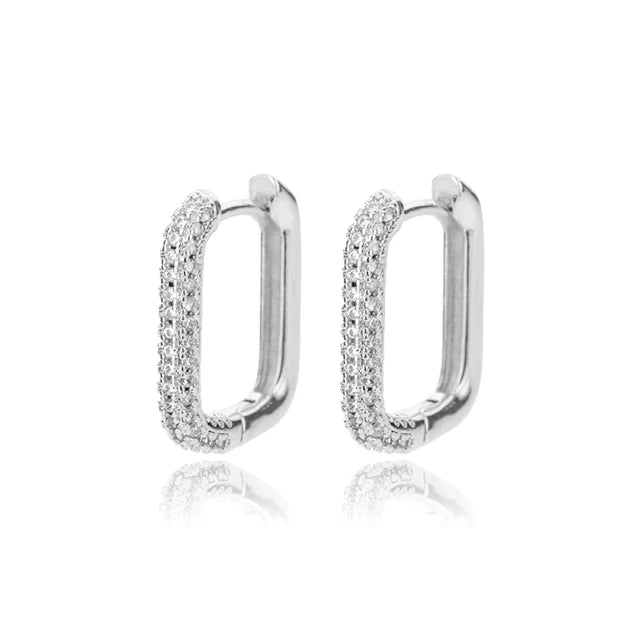 Zirkonia quadratische Creolen Ohrringe | Shop Nory