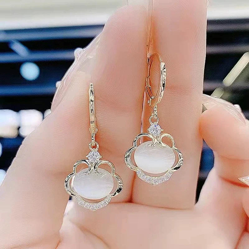Zircon Opal Blüten Wasser Tropfen Ohrringe | Shop Nory