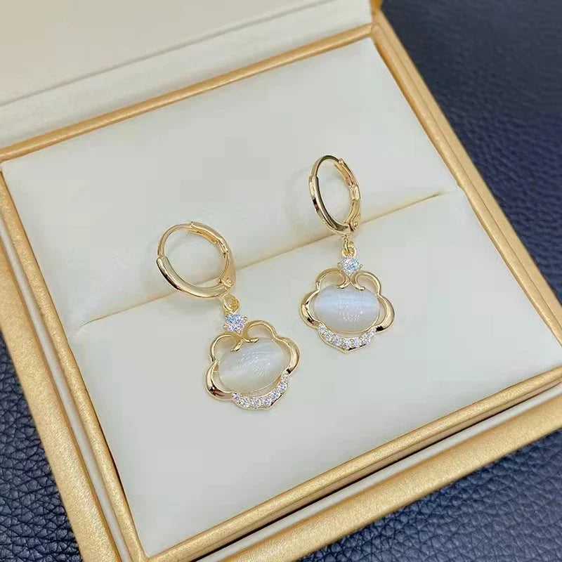 Zircon Opal Blüten Wasser Tropfen Ohrringe | Shop Nory